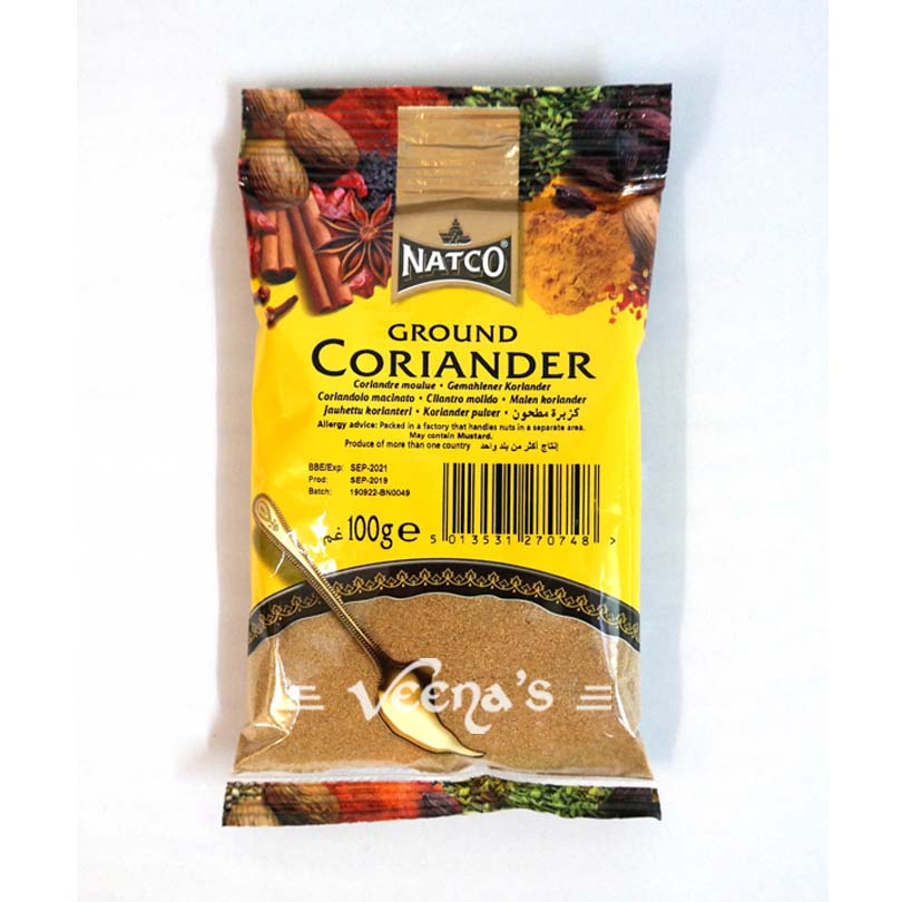 Buy Natco Ground Coriander 100g at Veenas.com - Online Indian Grocery Store UK