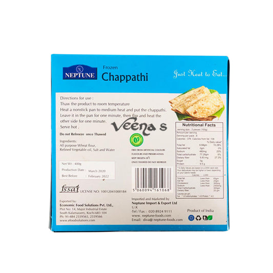 Neptune Frozen Chappathi 400g