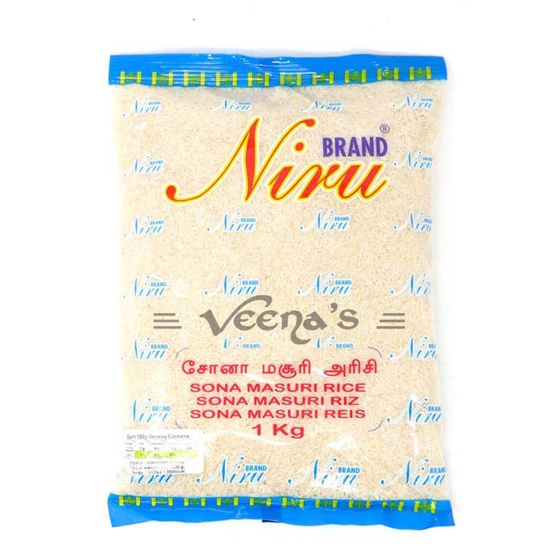 Buy Niru Sona Masuri Rice 1kg at Veenas.com - Online Indian Grocery Store UK
