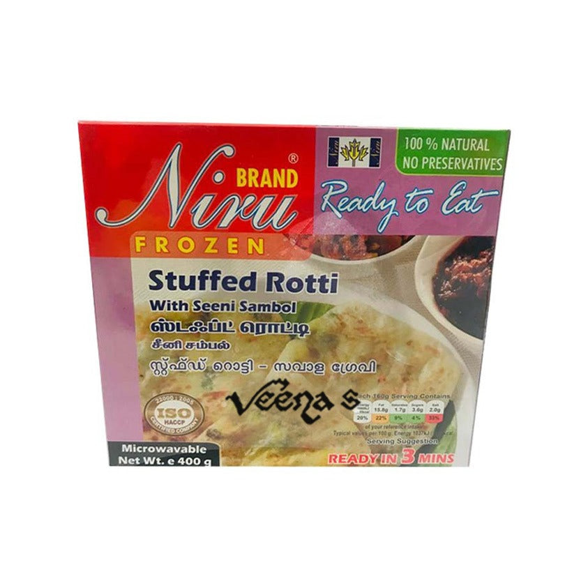 Buy Niru Stuffed Rotti With Seeni Sambol 400g at Veenas.com - Online Indian Grocery Store UK