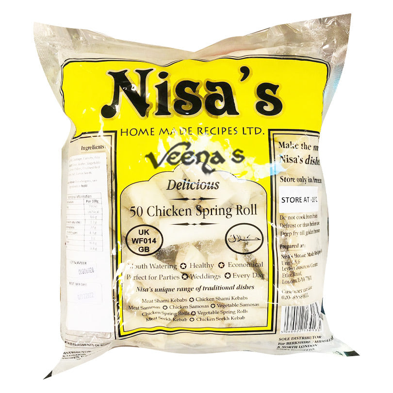 Buy Nisa's Chicken Spring Roll 50Pcs at Veenas.com - Online Indian Grocery Store UK