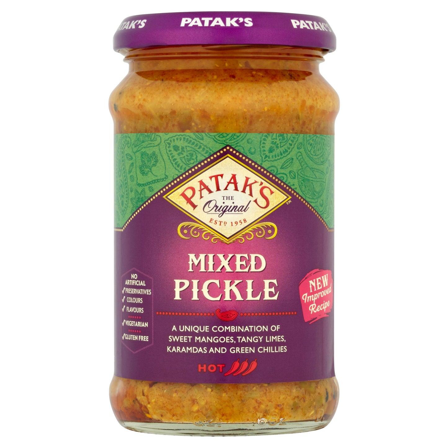 Buy Pataks Mixed Pickle 283gm at Veenas.com - Online Indian Grocery Store UK