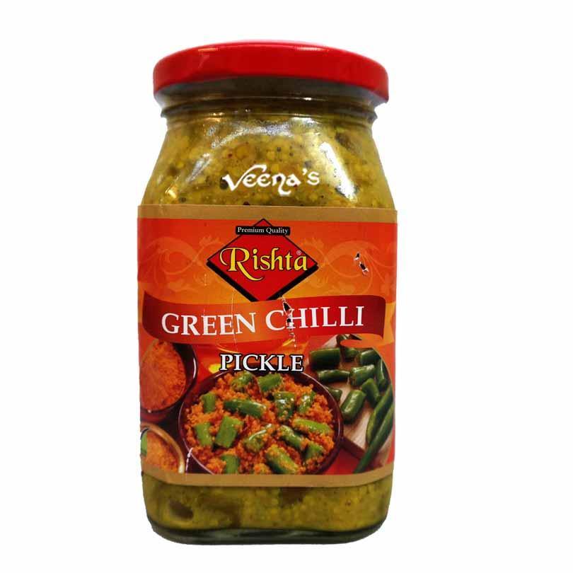 Buy Rishta Green Chilli Pickle 400g at Veenas.com - Online Indian Grocery Store UK