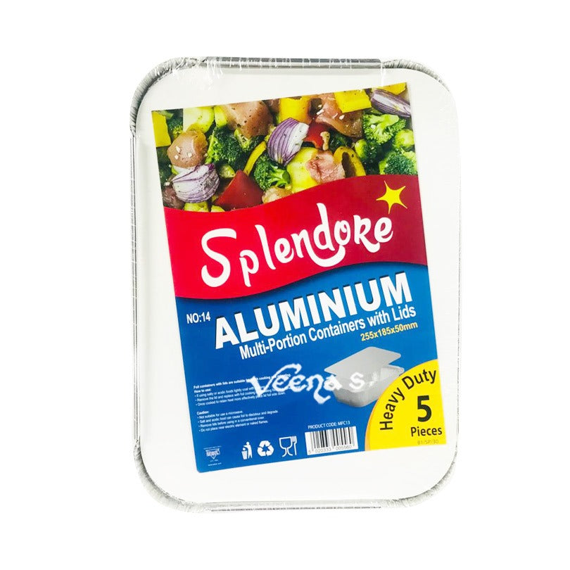 Buy Udl Splendore No.14 Multi Portion Containers + Lids 5pcs (MFC13) at Veenas.com - Online Indian Grocery Store UK
