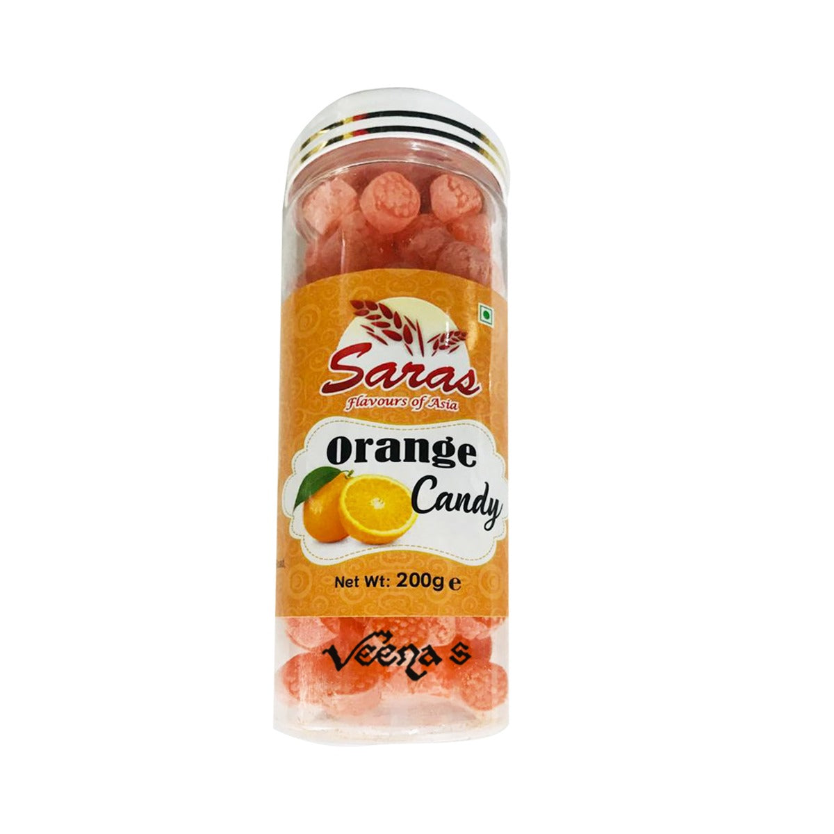 Buy Saras Orange Candy 200g at Veenas.com - Online Indian Grocery Store UK