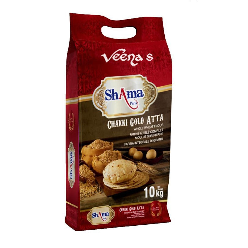 Buy Shama Chakki Gold Atta 10kg at Veenas.com - Online Indian Grocery Store UK
