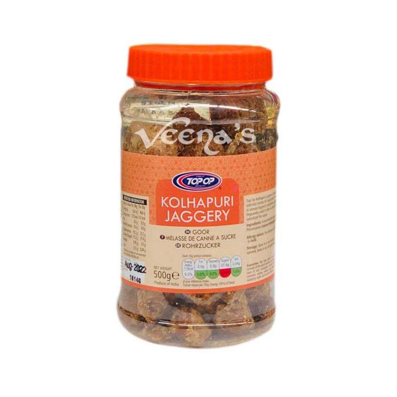 Buy Top Op Kolhapuri Jaggery Jar 500g at Veenas.com - Online Indian Grocery Store UK