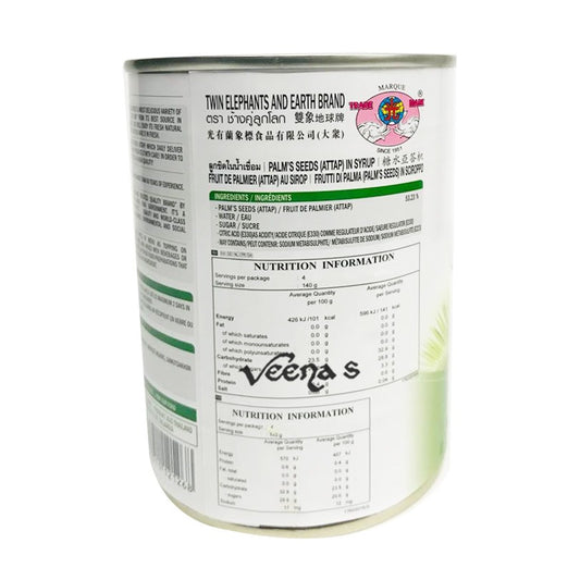 Twin Elephants Palm Seed Attap In Syrup 620G