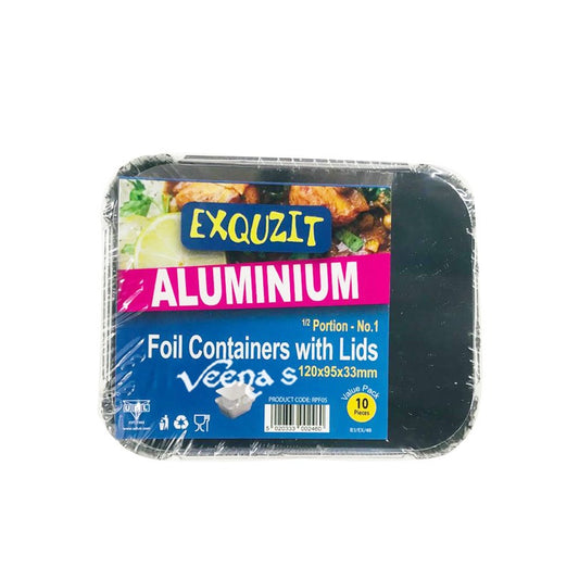 Udl Exquzit 1/2 Portion Foil Containers With Lids 10pcs (RPF05)