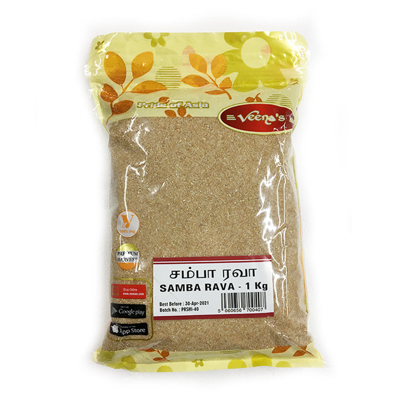Buy Veena's Samba Rava 1kg at Veenas.com - Online Indian Grocery Store UK