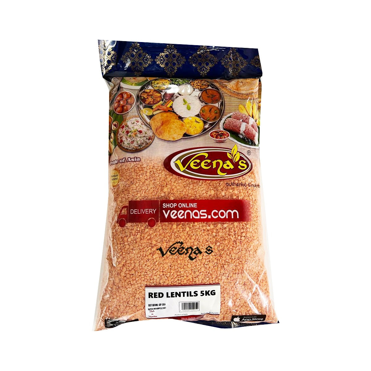 Buy Veena's Red Lentils 5kg at Veenas.com - Online Indian Grocery Store UK