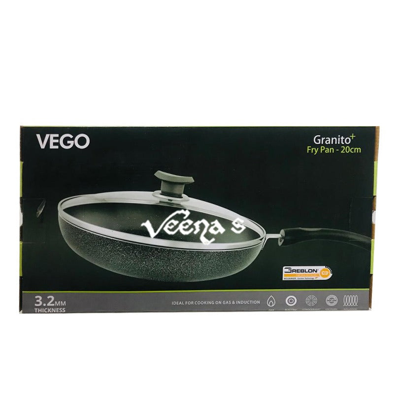 Buy Vego Granito Fry Pan+Lids 20cm at Veenas.com - Online Indian Grocery Store UK