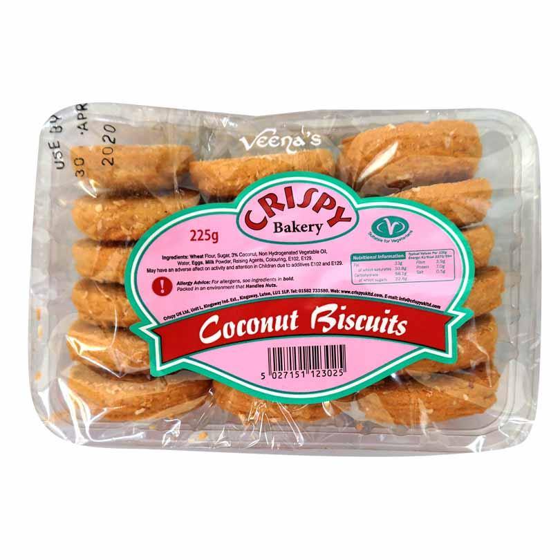 Buy Cripsy Bakery Coconut Biscuits 225g at Veenas.com - Online Indian Grocery Store UK