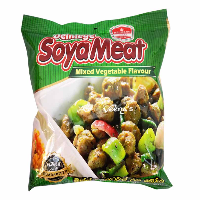 Buy Delmege Soya Meat Mixed Vegetable Flavour 90g at Veenas.com - Online Indian Grocery Store UK