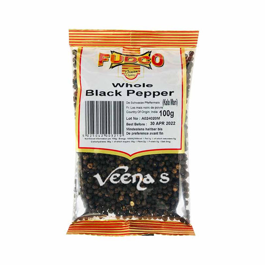 Fudco Black Pepper Whole 100g