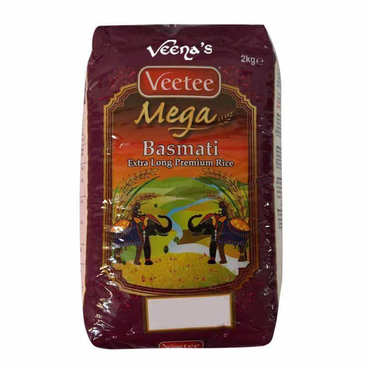 Veetee Mega Basmati Extralong Rice 2kg - veenas.com