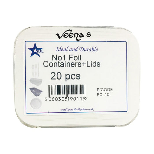 Sdl No.1 Foil Containers + Lids 20pcs (FCL10)