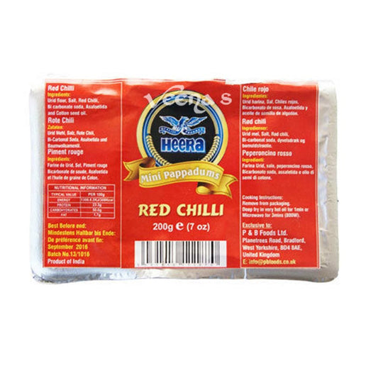 Heera Mini Red Chilli Papadums 200g