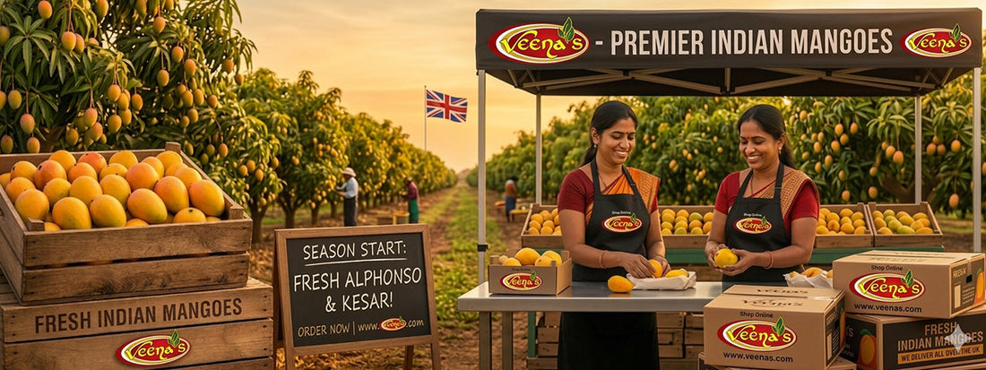 Fresh Indian mangoes-Alphonso, Kesar and Badami, available online in the UK from Veenas