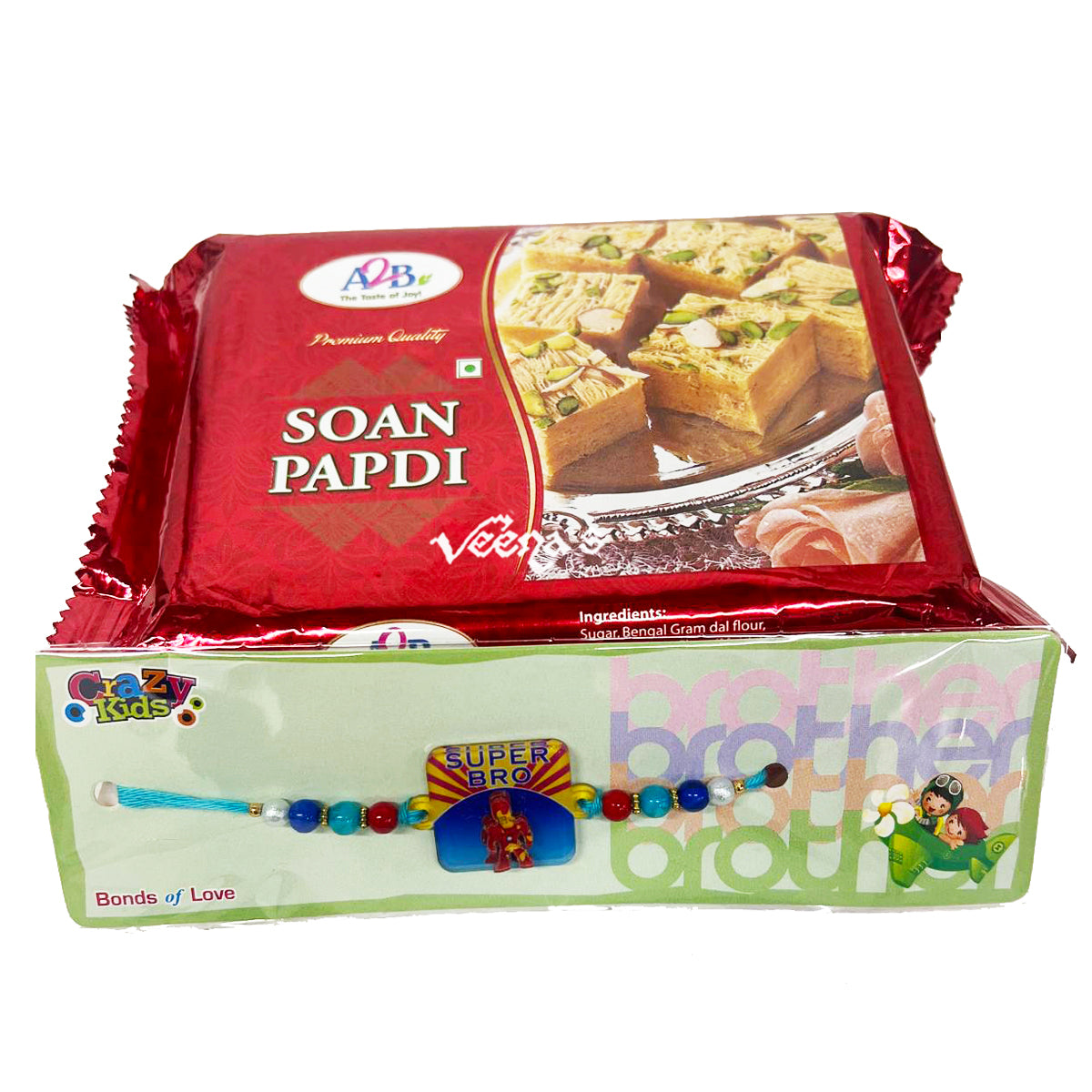 Buy A2B Soan Papdi 250g + Free Rakhi at Veenas.com - Online Indian Grocery Store UK