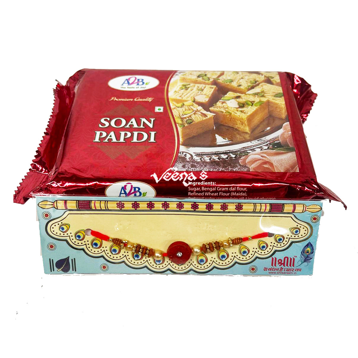 Buy A2B Soan Papdi 250g + Free Rakhi at Veenas.com - Online Indian Grocery Store UK