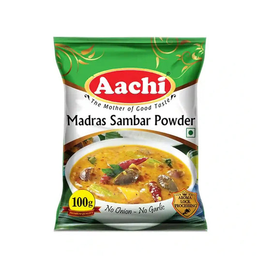 Buy Aachi Madras Sambar Powder 100g Veenas.com - online Indian Grocery Store UK
