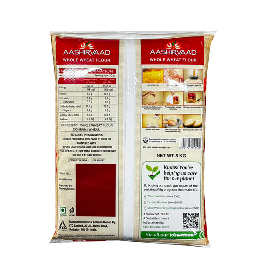 Aashirvaad Whole Wheat Flour (Export Pack) – Pure chakki atta for soft rotis