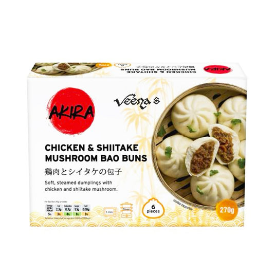 Akira Chicken & Shiitake Mushroom Bao Buns 270g