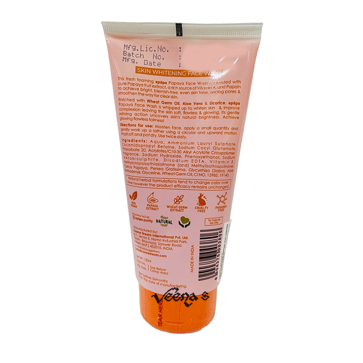 Apapa Papaya Face Wash 150ml
