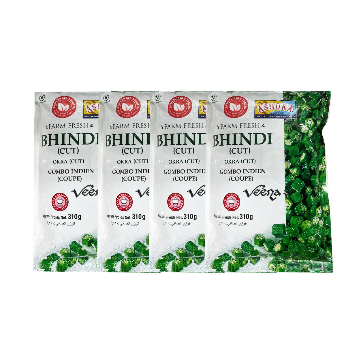 Buy Ashoka Bhindi Cut Pack Of 4 310g at Veenas.com - Online Indian Grocery Store UK