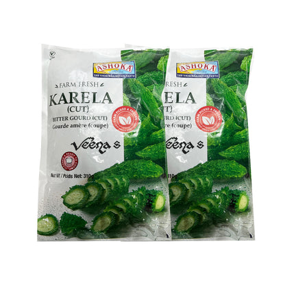 Buy Ashoka Karela Cut (Pack of 2) 310g at Veenas.com - Online Indian Grocery Store UK
