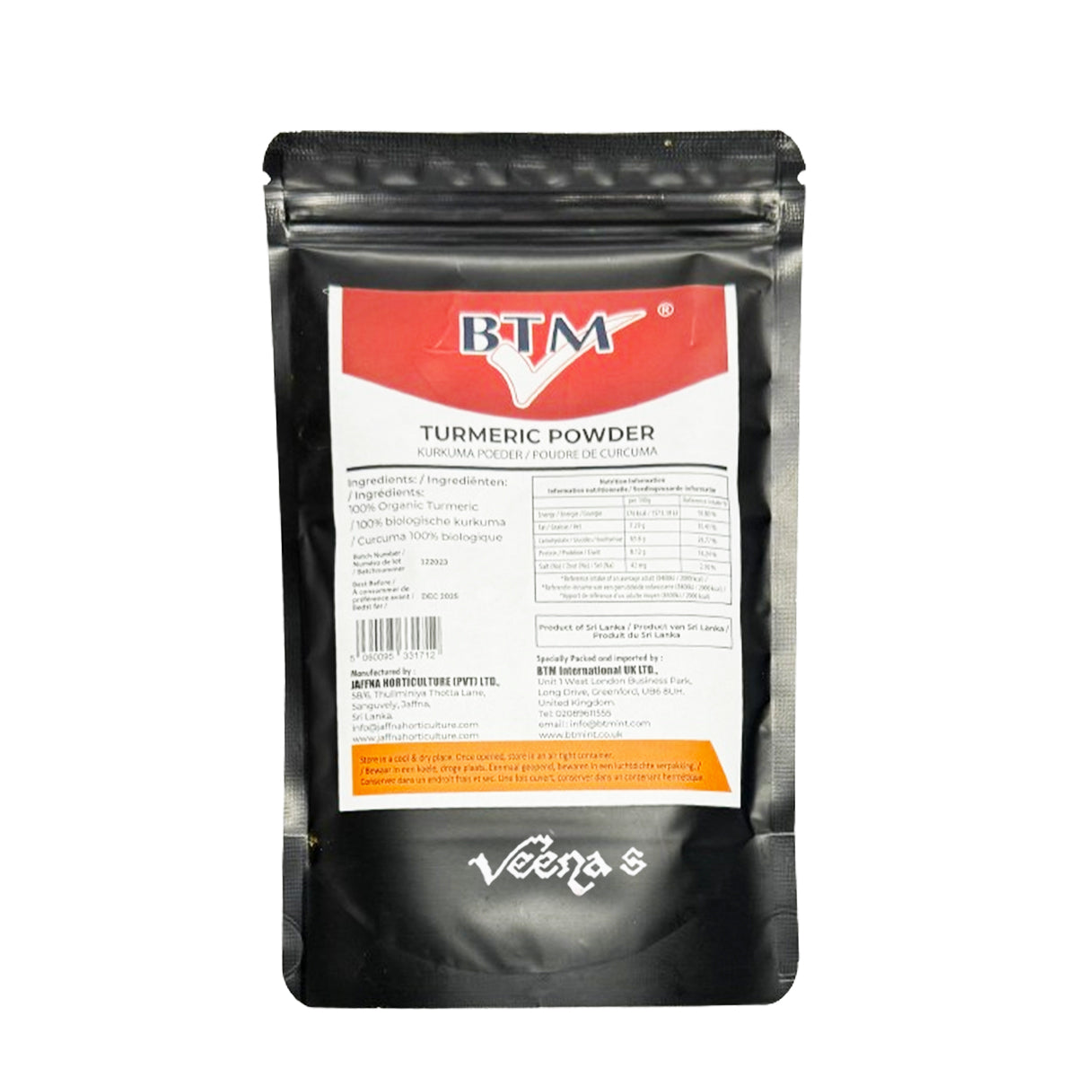 Buy BTM Turmeric Powder 100g at Veenas.com - Online Indian Grocery Store UK
