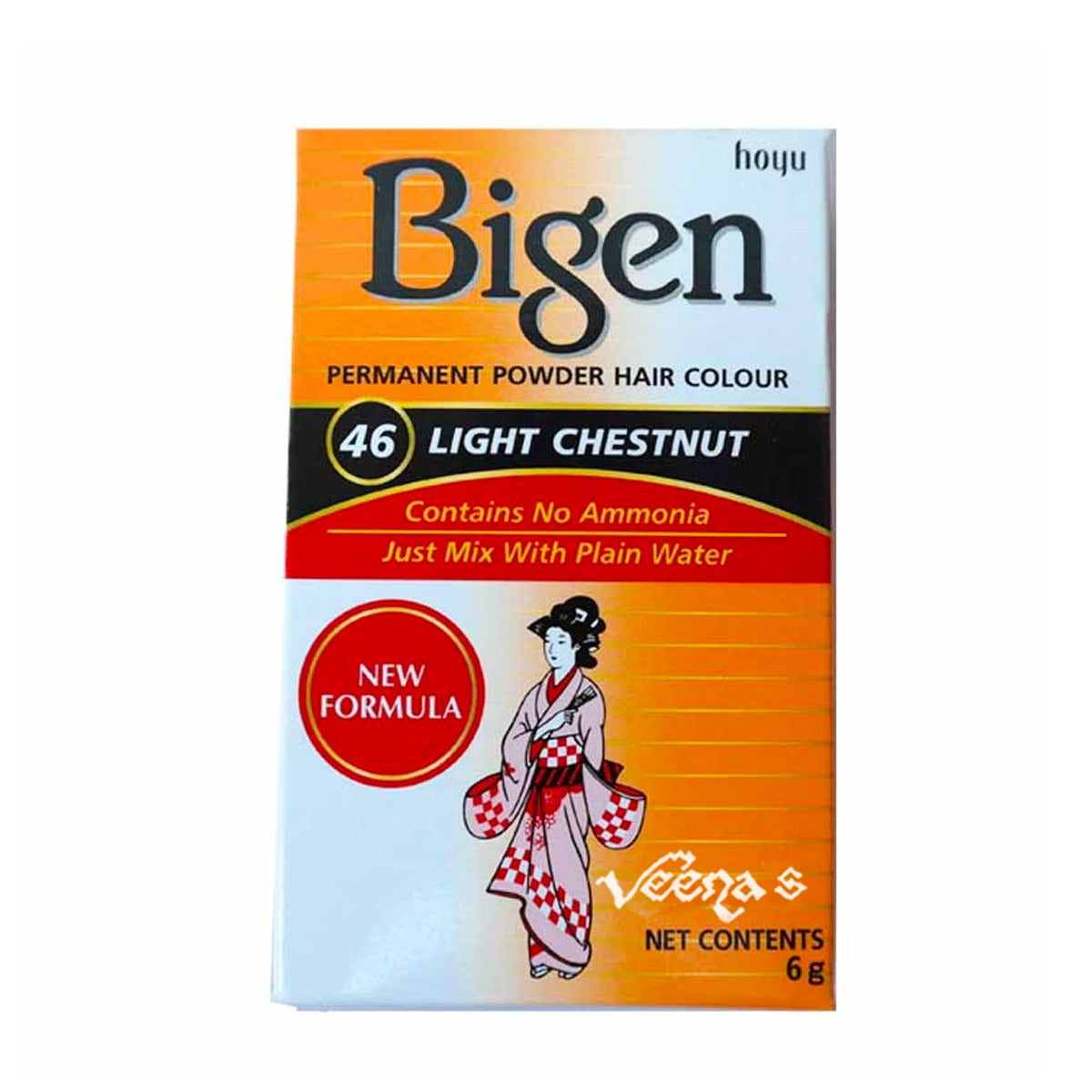 Bigen (46) Light Chestnut Permanent Powder Hair Color 6g
