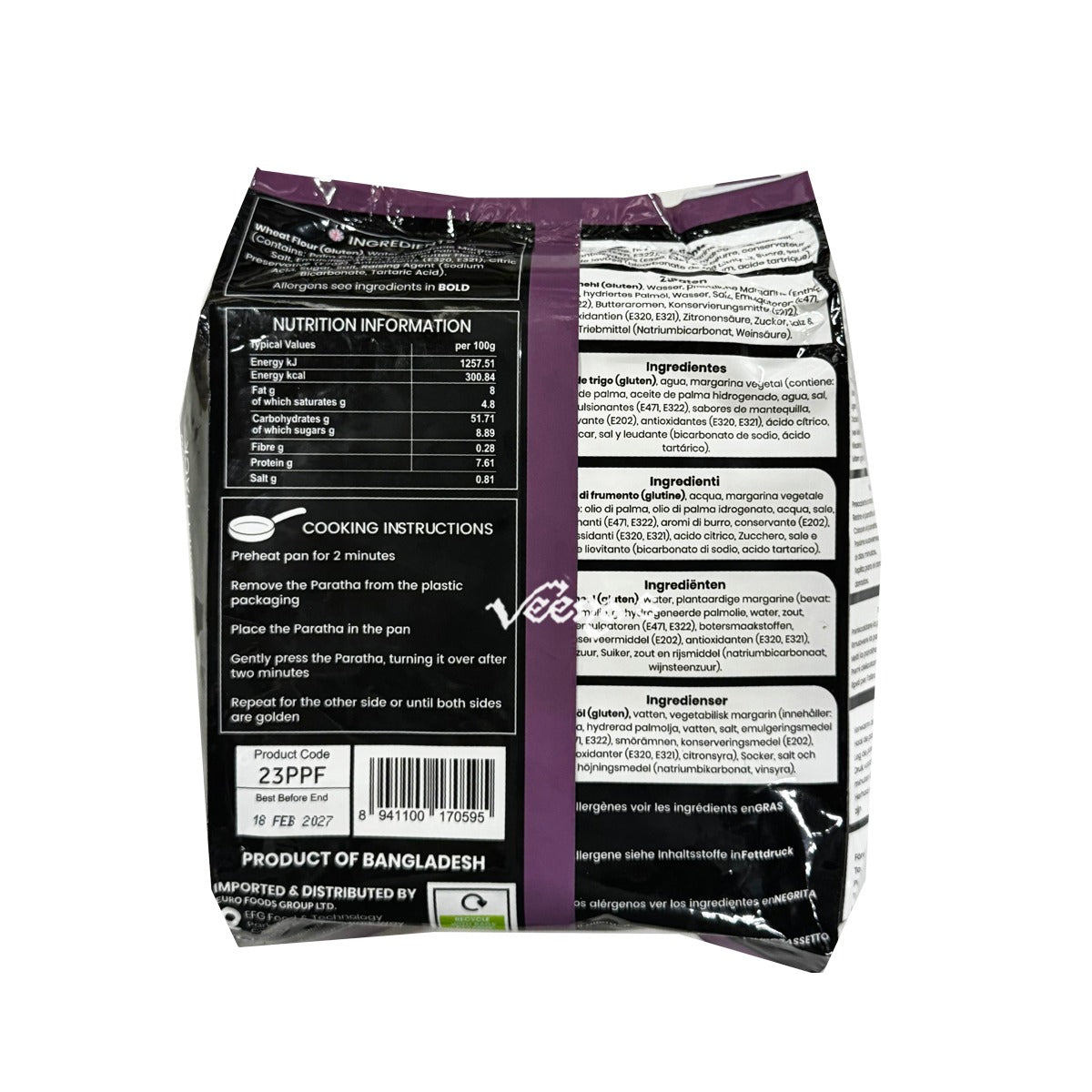 Buy Crown Farms Plain Paratha Family Pack 20Pcs at Veenas.com - Online Indian Grocery Store UK