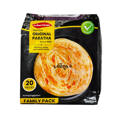 Buy Crown Farms Plain Paratha Family Pack 20Pcs at Veenas.com - Online Indian Grocery Store UK