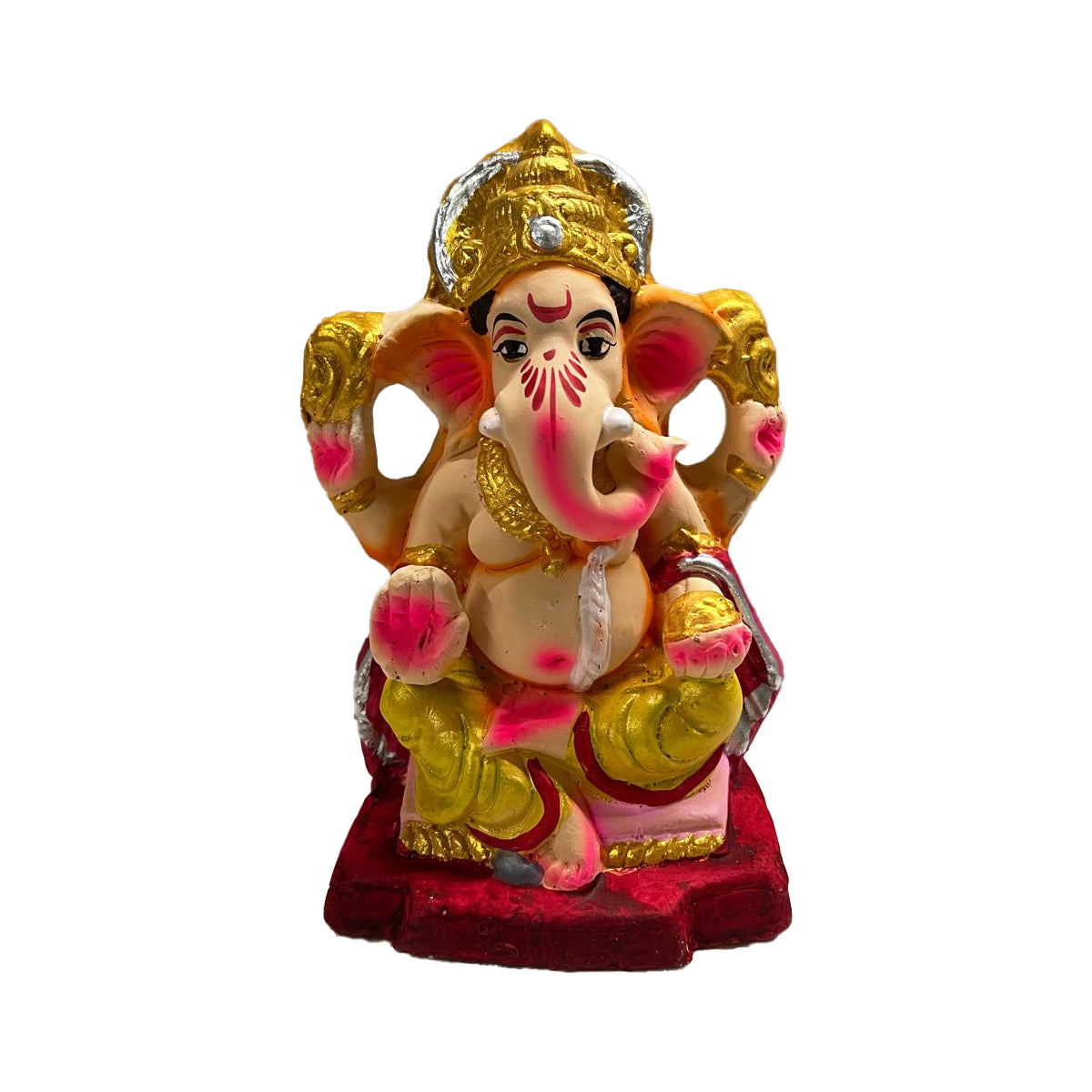 Buy Colour Clay Ganesha (Vinayagar) Idol Gold at Veenas.com - Online Indian Grocery Store UK