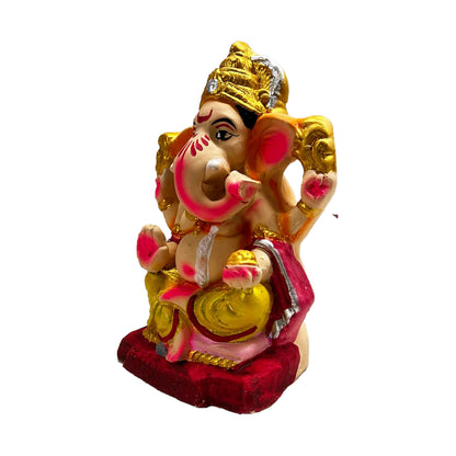 Buy Colour Clay Ganesha (Vinayagar) Idol Gold at Veenas.com - Online Indian Grocery Store UK
