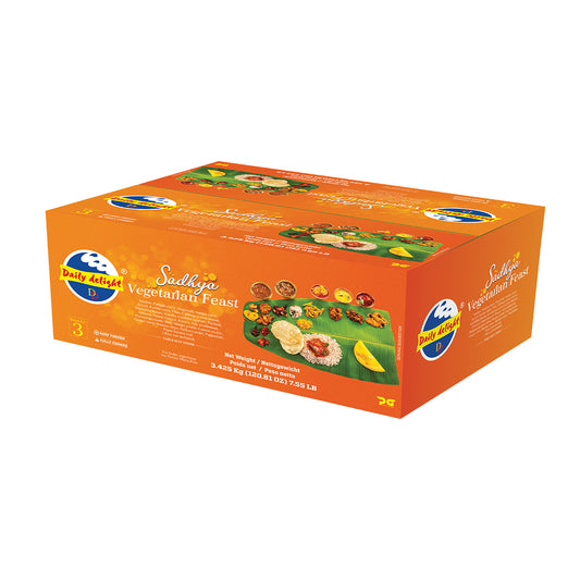Buy Daily Delight Frozen Onam Sadhya (3 Serve) 3.425kg at Veenas.com - Online Indian Grocery Store UK
