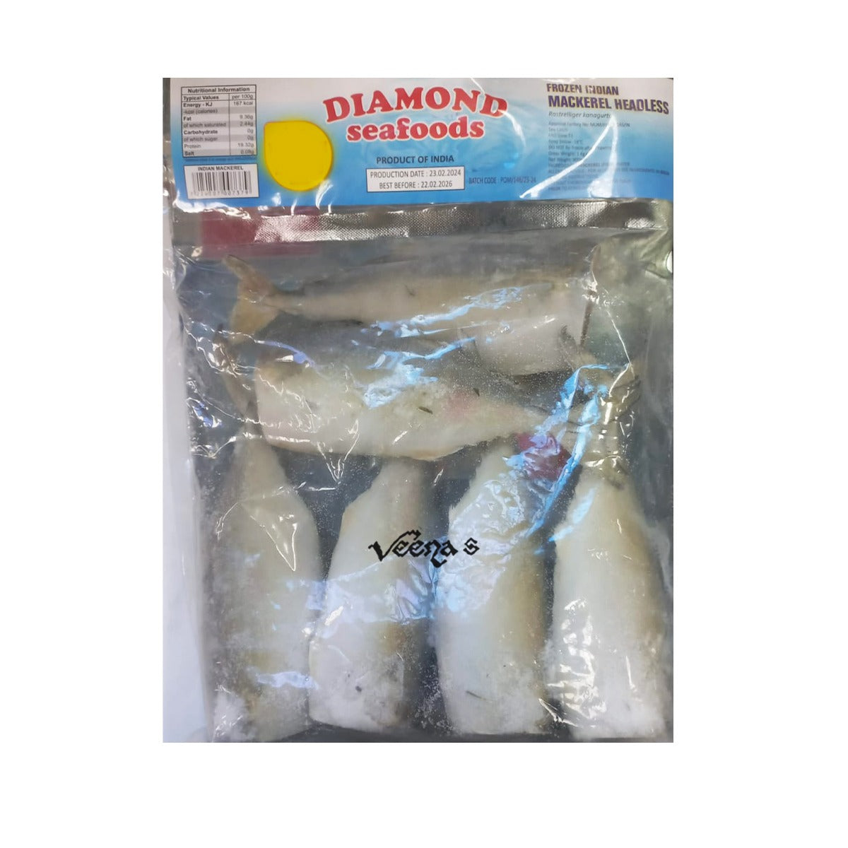 Buy Diamond Mackerel Headless 1kg at Veenas.com - Online Indian Grocery Store UK