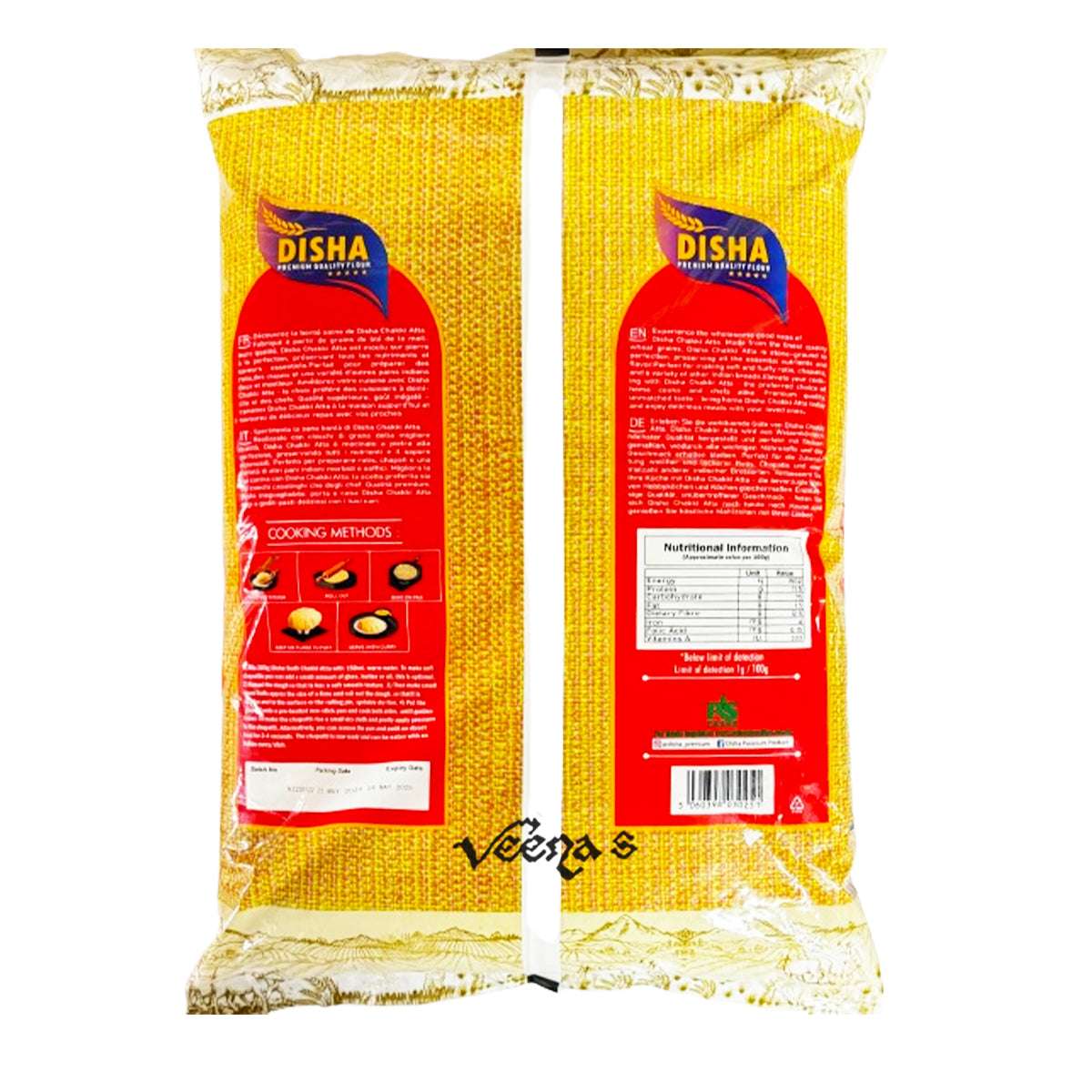 Buy Disha Whole Wheat Chakki Atta 10kg at Veenas.com - Online Indian Grocery Store UK
