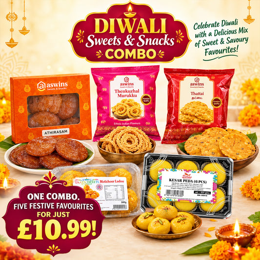 Buy Diwali Sweets & Snacks Combo at Veenas.com - Online Indian Grocery Store UK