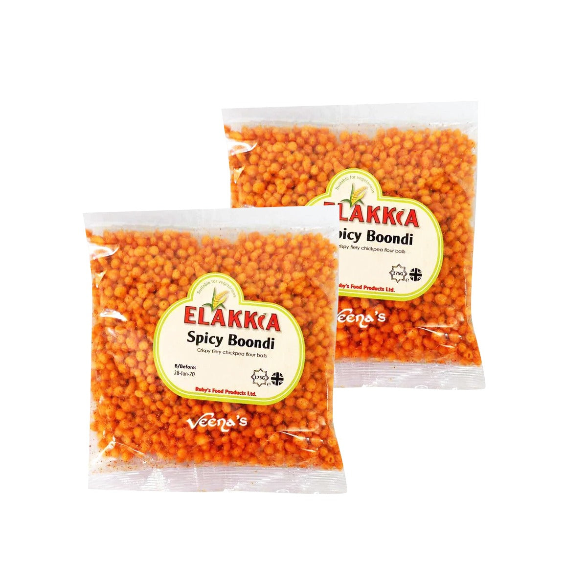Buy Elakkia Spicy Boondi (Pack of 2) 175g at Veenas.com - Online Indian Grocery Store UK