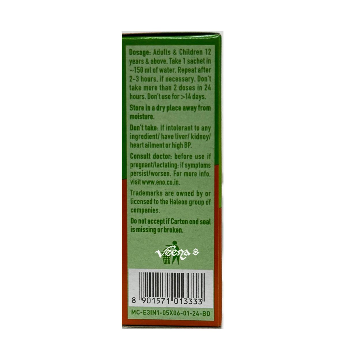 Buy ENO 3 in 1 Sachet(Real Jeera,Ajwain,Kala Namak) at Veenas.com - Online Indian Grocery Store UK