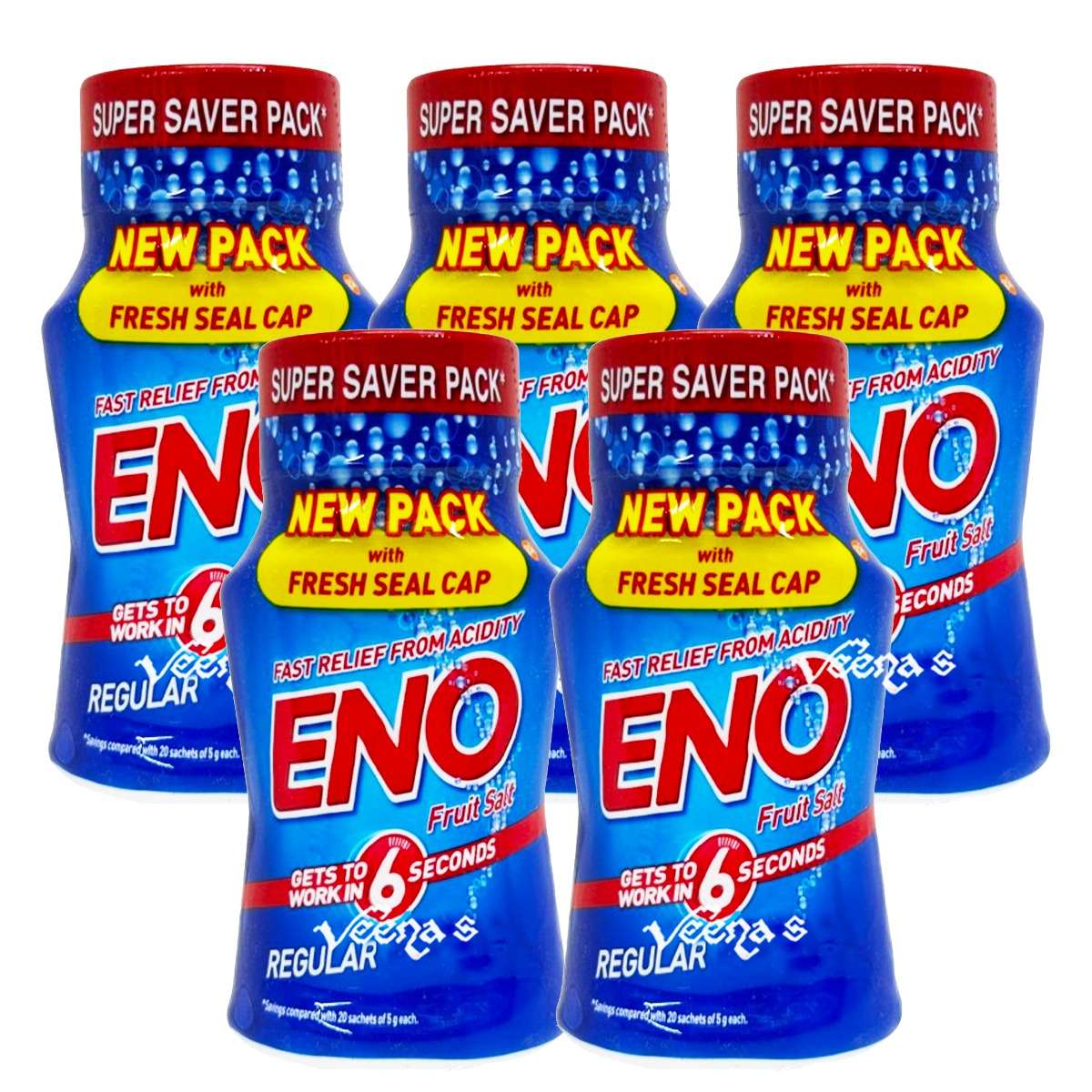 Buy Eno Fruit Salt (Pack of 5) 100g at Veenas.com - Online Indian Grocery Store UK