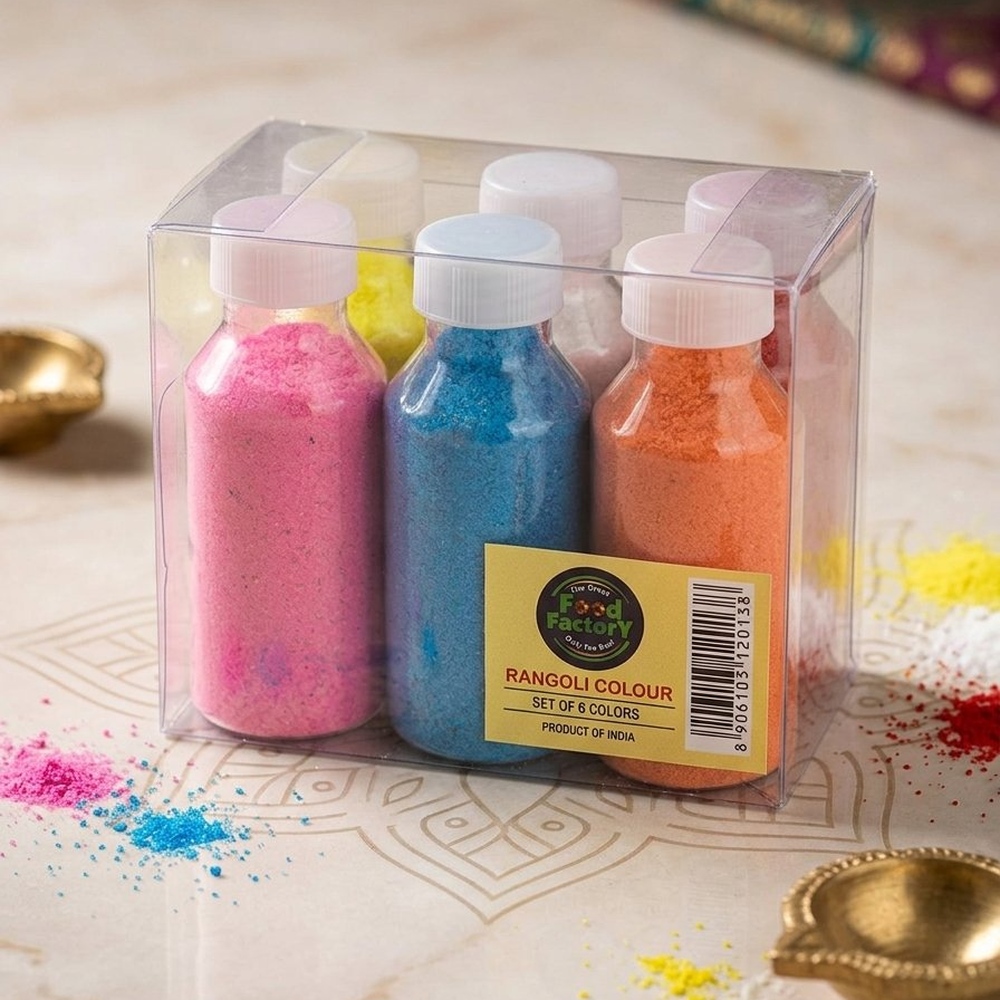 Buy Food Factory Rangoli Colour (Set of 6 Colors) - 680Gm at Veenas.com - Online Indian Grocery Store UK