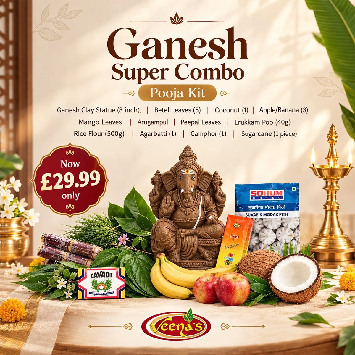Buy Ganesha (Vinayagar) Pooja Kit at Veenas.com - Online Indian Grocery Store UK