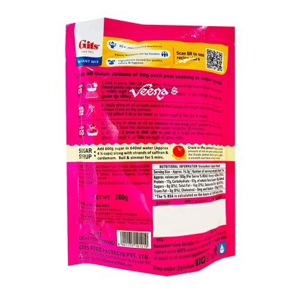 Buy Gits Gulab Jamun Mix 200g at Veenas.com - Online Indian Grocery Store UK