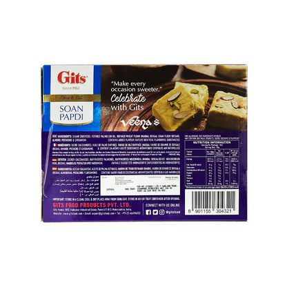 Buy Gits Soan Papdi (Almonds & Pista) 500g at Veenas.com - Online Indian Grocery Store UK