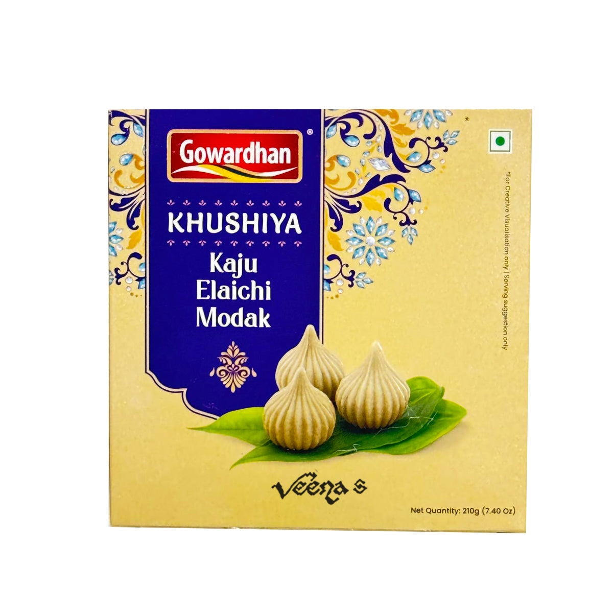 Buy Gowardhan Kaju Elaichi Modak 210g at Veenas.com - Online Indian Grocery Store UK