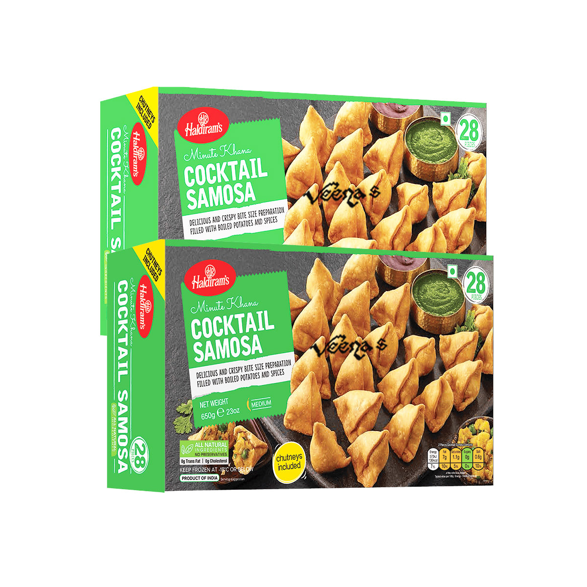 Haldiram's Cocktail Samosa 650g (Pack of 2)